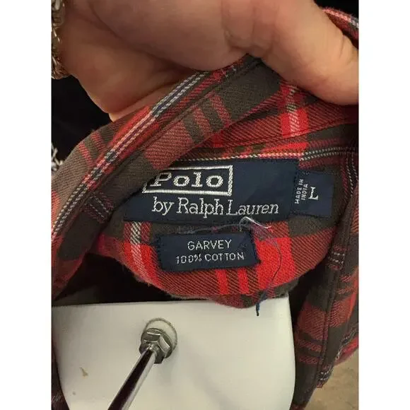 Vintage Polo Ralph Lauren Buffalo Plaid Long Sleeve Shirt. Size Large - Picture 2 of 10